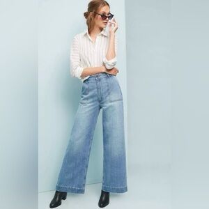 FRYE Nadia High-Rise Wide Leg Patch Pocket Jeans 30